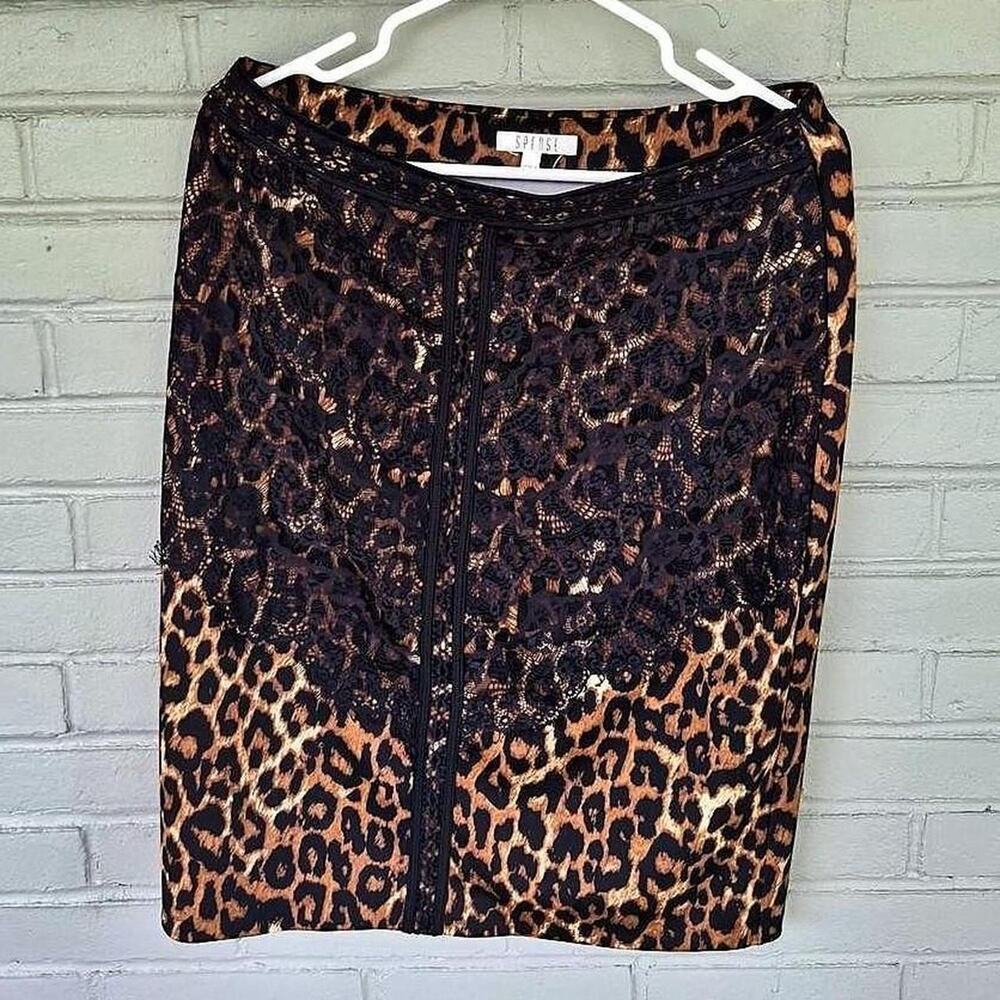 Spense leopard print midi skirt